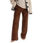 Camel Suede Leather Workwear Look Pants