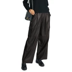 Cargo Black Leather Trousers