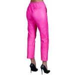 Elasticated Waist Pink Leather Pants