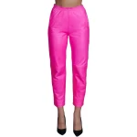 Elasticated Waist Pink Leather Pants