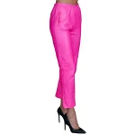 Elasticated Waist Pink Leather Pants