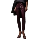 Leather Skinny Pants In Burgundy