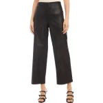 Wide Leg Black Leather Pants