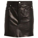 Black Leather Mini Skirt With Pockets