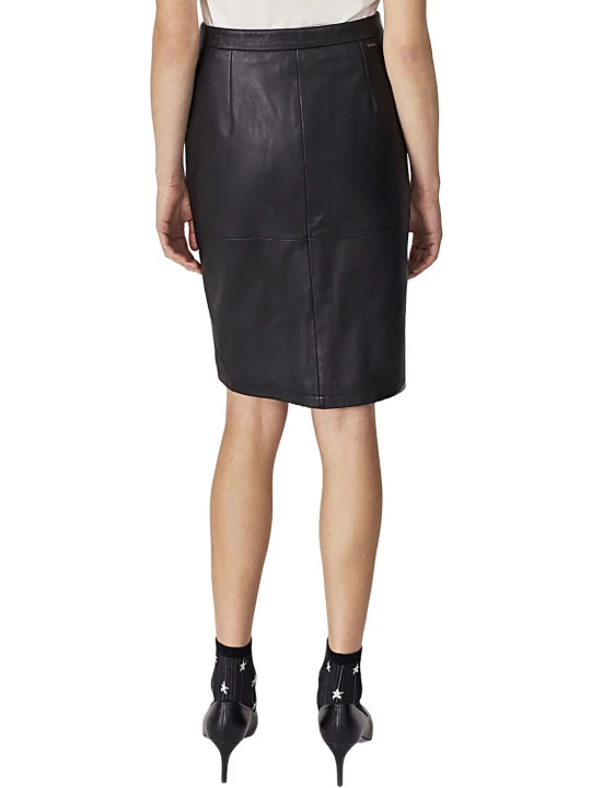Black Leather Pencil Skirt