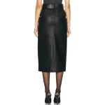 Croco Print Leather Midi Skirt