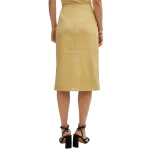 Front Slit Skirt In Beige Leather