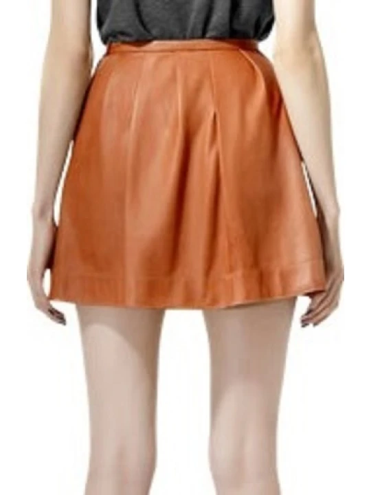 Leather Mini Skirt With Pleats
