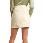 Western Yoke Cream Leather Skirt