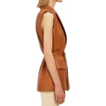 Belted Brown Leather Vest