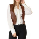 Brown Leather Steampunk Waistcoat