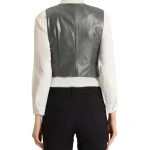 Grey Leather Steampunk Waistcoat