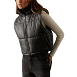 Puffer Black Leather Vest