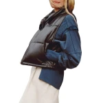 Puffer Black Leather Vest