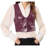 Purple Leather Steampunk Waistcoat