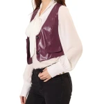 Purple Leather Steampunk Waistcoat