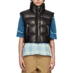 Quilted Black Leather Vest