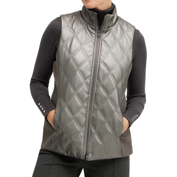 Quilted Grey Leather Vest