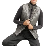 Quilted Grey Leather Vest
