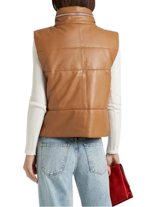 Quilted Tan Leather Vest