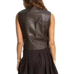 Side Lace Up Brown Leather Vest