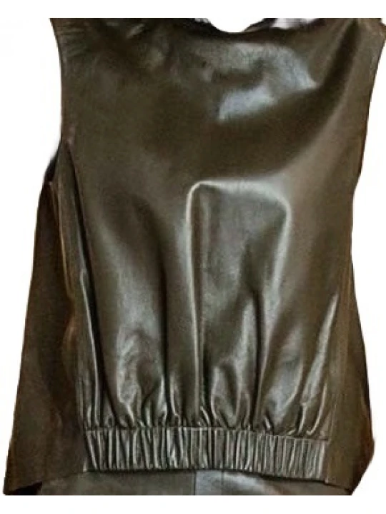 Womens Amazing Look Sleeveless Real Sheepskin Dark Brown Vest Waistcoat