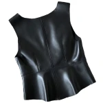 Womens Stunning Look Sleeveless Real Sheepskin Black Vest Waistcoat