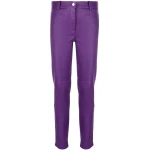 Slim Purple Leather Jeans