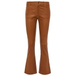 Tan Leather Flare Jeans