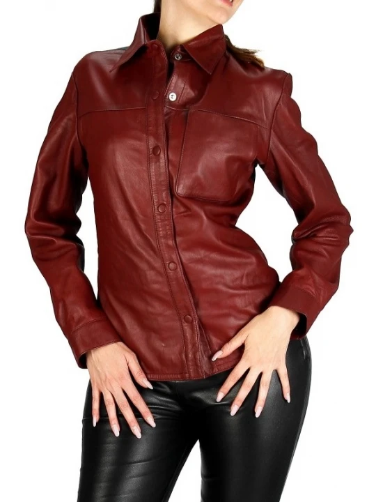 Double Color Burgundy And Black Shirt