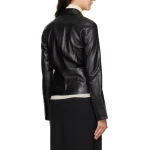 Spread Collar Leather Shirts Black