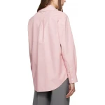 Spread Collar Pink Leather Shirt