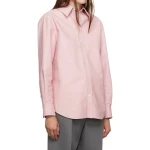 Spread Collar Pink Leather Shirt