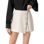 Skirt Look Off White Leather Shorts