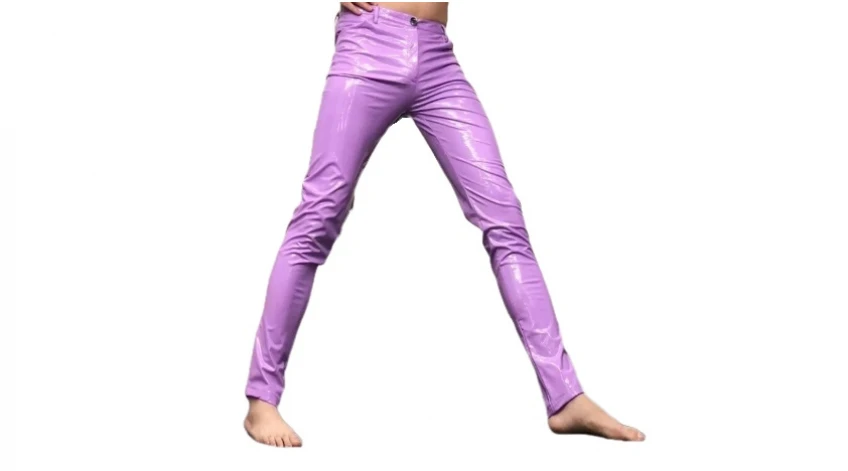 Rock Purple Leather Pants Like Never Before