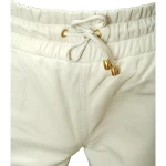 Mens Relaxed Fit Real  White Leather Joggers Sweat Pants