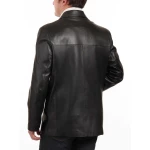Best Genuine Real Lambskin Black Leather Blazer Coat for Men