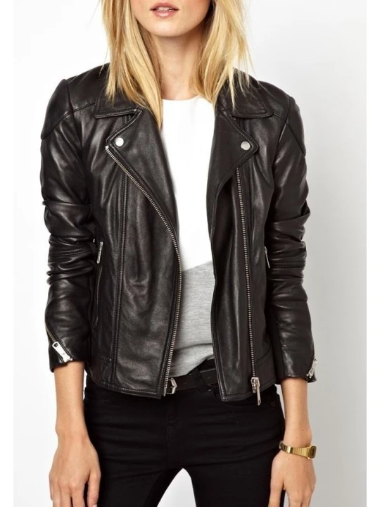 Best Fitted Black Women Leather Jacket