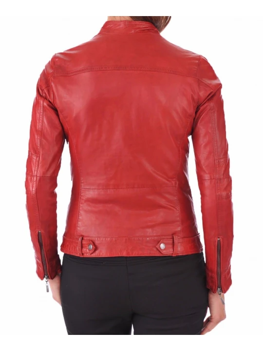 Best Real Womens Red Leather Jacket