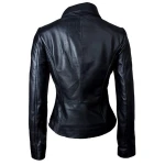 Cool Womens Black Leather Biker Style Jacket