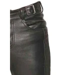 Mens Rockstar Style Genuine Black Leather Biker Pant