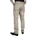 Mens Smart Casual Cream White Leather Trousers Jeans Pants
