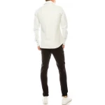 Mens Fashion Wear Real Sheepskin White Leather Shirt