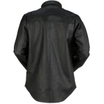 Mens Prominent Look Real Sheepskin Black Leather Shirt