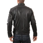 Mens Slim Fit Real lambskin Black Leather Jacket