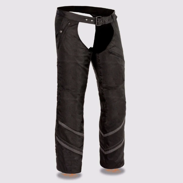 Mens Snap Out Thermal Liner Black Leather Chap