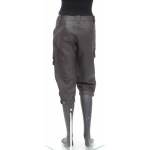 Stylish Lightweight Brown Leather Soft Cropped Capri Pant