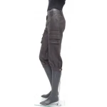 Stylish Lightweight Brown Leather Soft Cropped Capri Pant