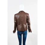 Vintage Brown Leather Blazer Outfit for Women