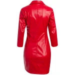 Womens Glamorous Real Sheepskin Red Leather Dress
